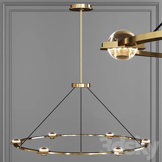 Restoration Hardware ECLATANT ROUND CHANDELIER 60 Brass 3DModel