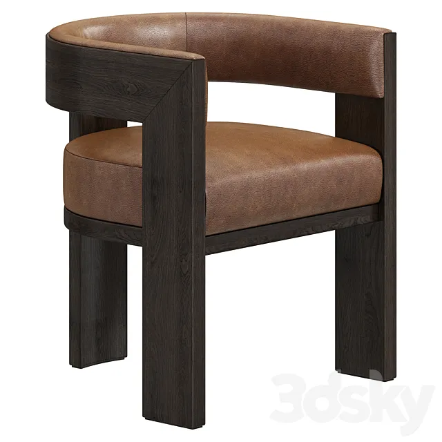 Restoration Hardware Elgin Leather Dining Chair 3D Model Restoration Hardware Elgin Leather Dining Chair 3D Model