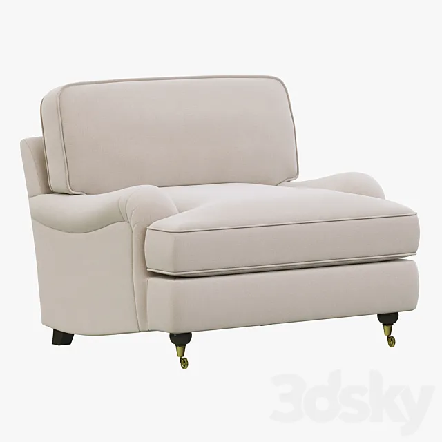 Restoration Hardware English Roll Arm Upholstered Chair 3D Model