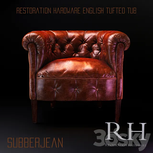 Restoration Hardware English Tufted TUB 3D Model