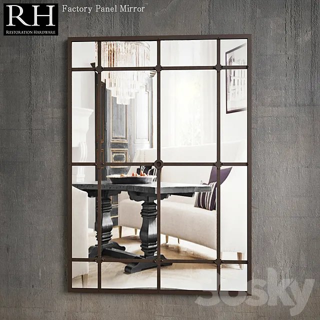 Restoration Hardware. Factory Panel Mirror 3DModel