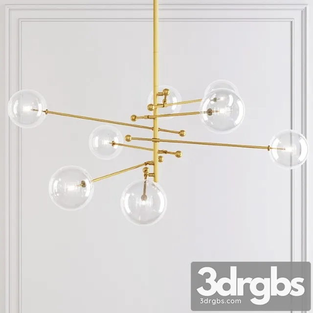 Restoration Hardware Glass Globe Mobile 8 Arm Chandelier 79 1 3D Model Download