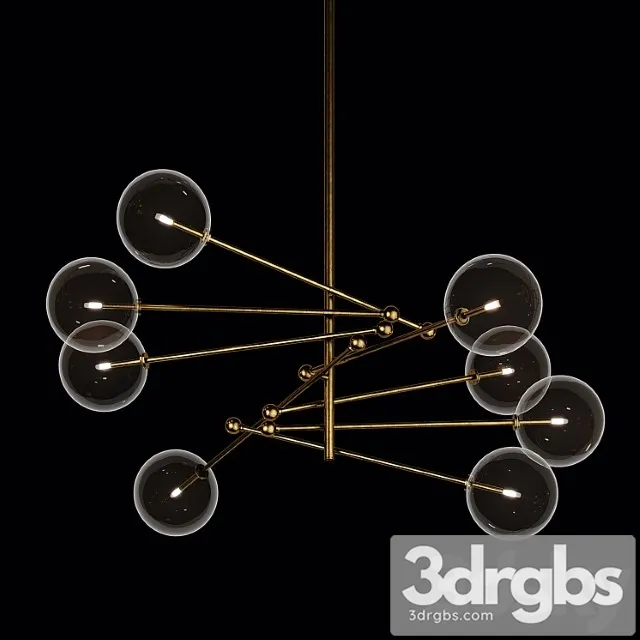 Restoration hardware glass globe mobile 8-arm chandelier 79 3D Model Download