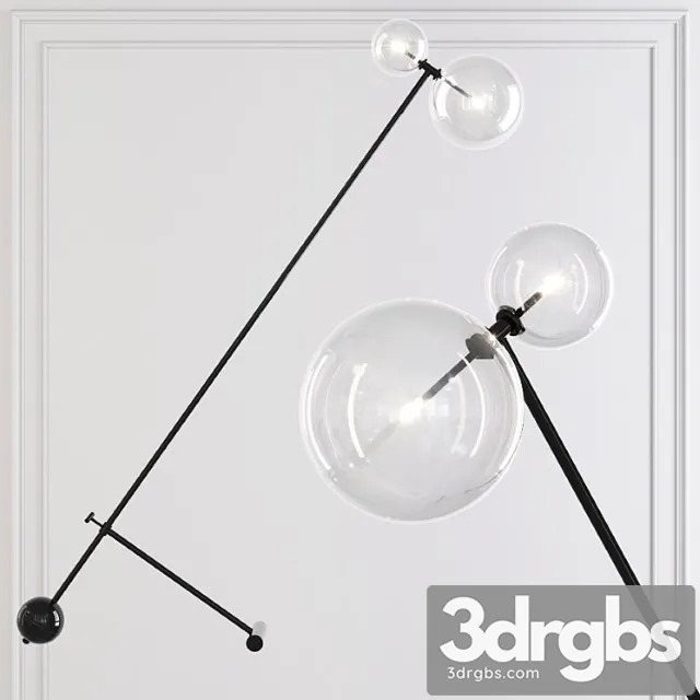 Restoration hardware glass globe mobile boom floor lamp black 3D Model Download