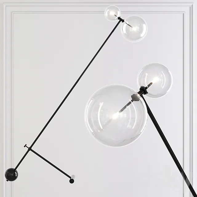Restoration Hardware Glass Globe Mobile BOOM FLOOR LAMP Black 3DModel Restoration Hardware Glass Globe Mobile BOOM FLOOR LAMP Black 3DModel