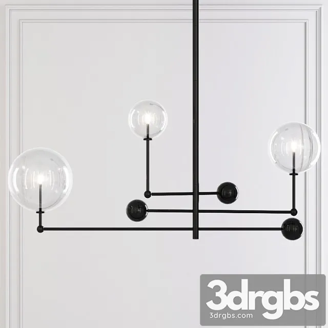 Restoration hardware glass globe mobile chandelier 46 black 3D Model Download