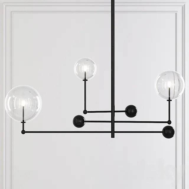 Restoration Hardware Glass Globe Mobile CHANDELIER 46 Black 3DModel