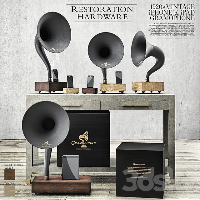 Restoration Hardware – Gramophone Set 3D Model Restoration Hardware – Gramophone Set 3D Model