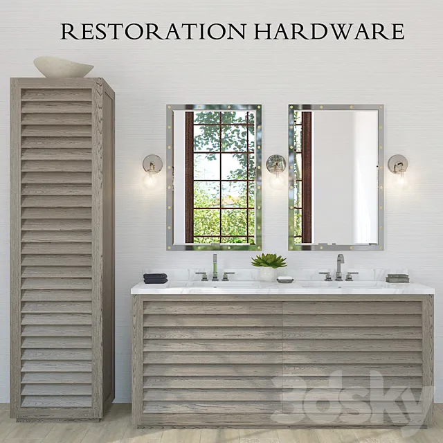 Restoration Hardware Grand Shutter vanity sink (2x) 3DModel Restoration Hardware Grand Shutter vanity sink (2x) 3DModel