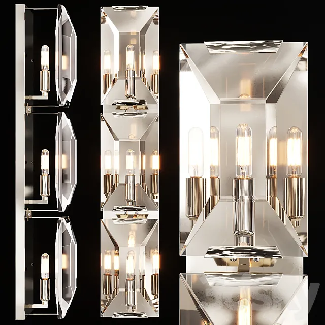 Restoration Hardware HARLOW CRYSTAL TRIPLE SCONCE Nickel 3D Model