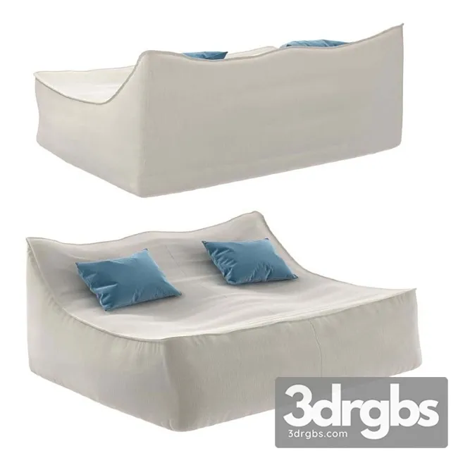Restoration hardware ibiza double lounge chair 2 3D Model Download