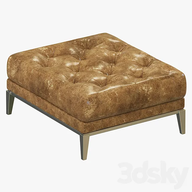 Restoration Hardware Italia Chesterfield Leather Ottoman 3D Model Restoration Hardware Italia Chesterfield Leather Ottoman 3D Model