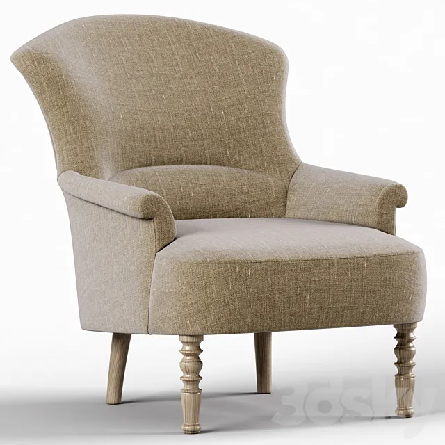 Restoration Hardware Josephine Chair 3D Model Restoration Hardware Josephine Chair 3D Model