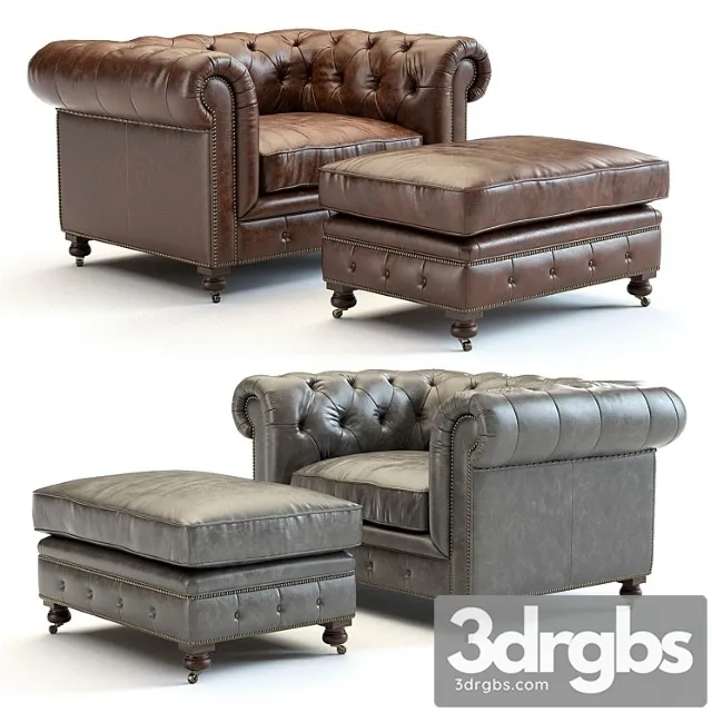 Restoration Hardware Kensington Leather Armchair 3D Model Download