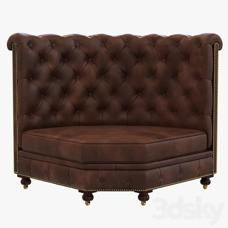Restoration Hardware Kensington Leather Corner Banquette 3D Model