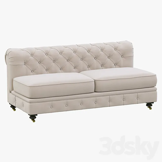 Restoration Hardware Kensington Upholstered Armless Sofa 3DModel Restoration Hardware Kensington Upholstered Armless Sofa 3DModel