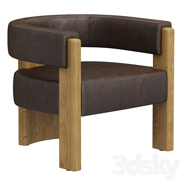 Restoration Hardware Lido Leather Chair 3D Model