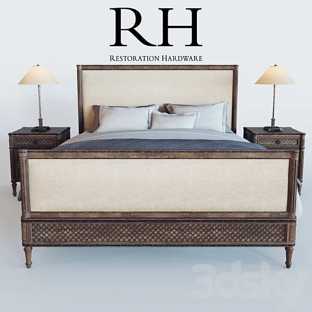 Restoration Hardware Louis XVI Treillage Bed 3DModel