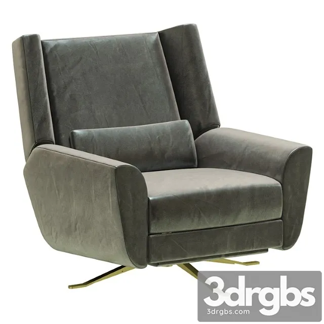 Restoration hardware luke leather swivel recliner 3D Model Download