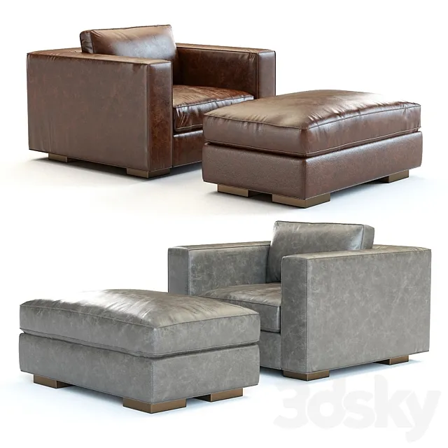 Restoration Hardware Maddox Leather Armchair 3D Model