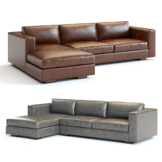 Restoration Hardware Maddox Leather Sectional 3D Model