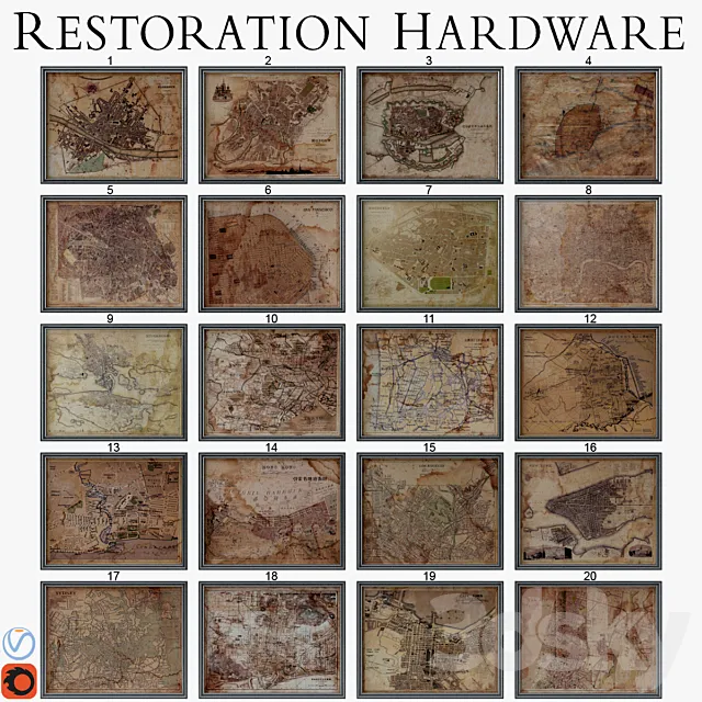 Restoration Hardware Maps 3D Model Restoration Hardware Maps 3D Model