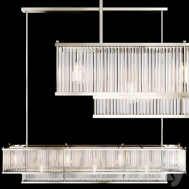 Restoration Hardware MARAIS LINEAR CHANDELIER 60 Nickel 3D Model