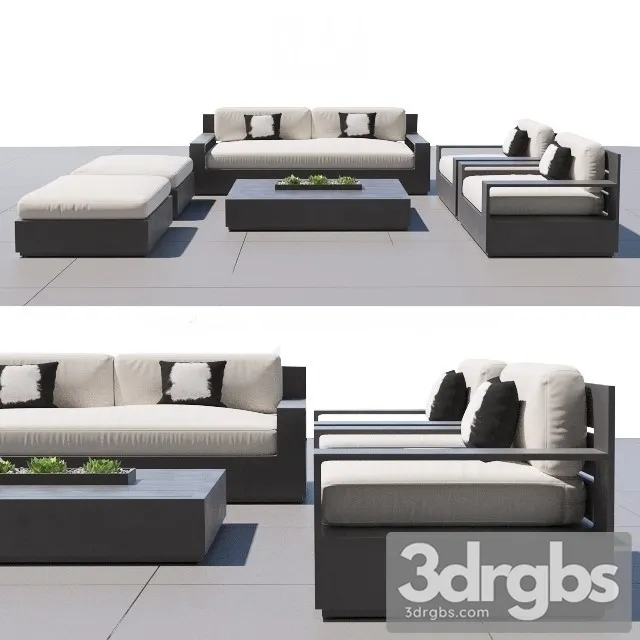 Restoration Hardware Marbella Aluminium Sofa 3D Model Download