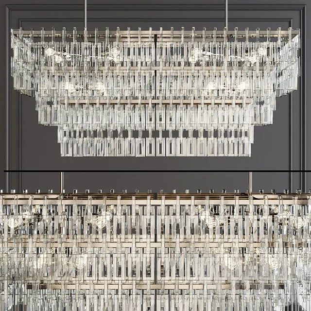 Restoration Hardware MARIGNAN LINEAR CHANDELIER 60 Nickel 3DModel