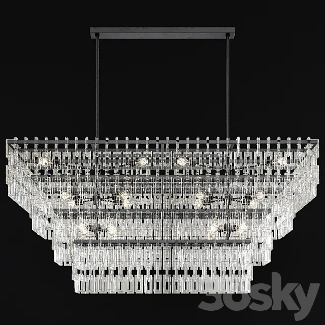 Restoration Hardware MARIGNAN LINEAR CHANDELIER 72 Black 3D Model