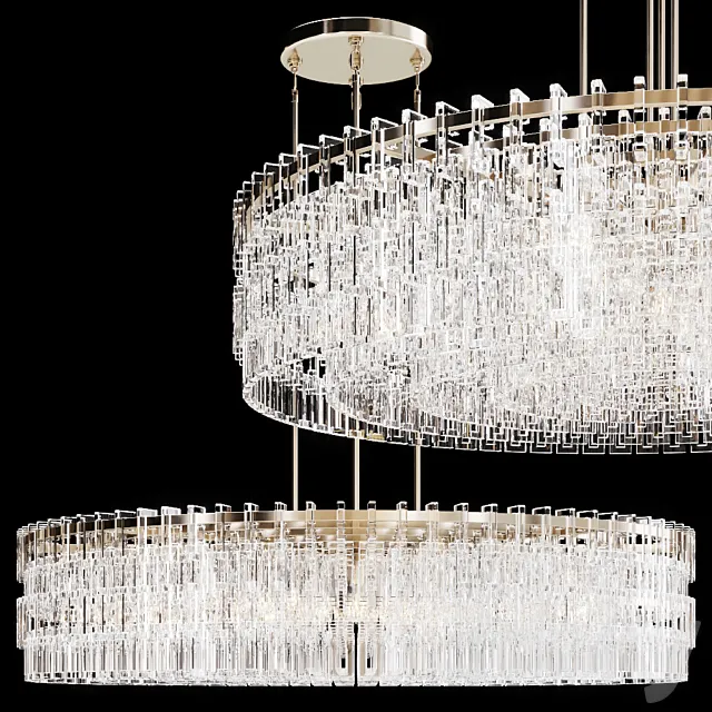 Restoration Hardware MARIGNAN ROUND CHANDELIER 60 Level Nickel 3D Model