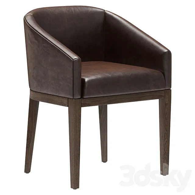 Restoration Hardware Morgan Barrelback Slope Leather Armchair 3D Model Restoration Hardware Morgan Barrelback Slope Leather Armchair 3D Model