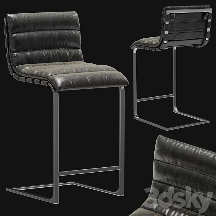 Restoration Hardware Oviedo Leather Stool 3D Model Restoration Hardware Oviedo Leather Stool 3D Model