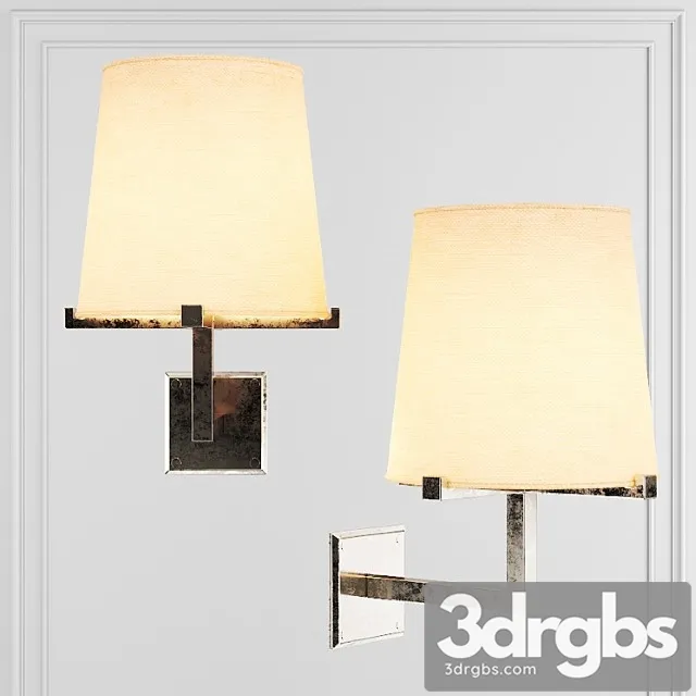 Restoration Hardware Pauillac Grand Sconce Fabric Shade And Nickel 3D Model Download