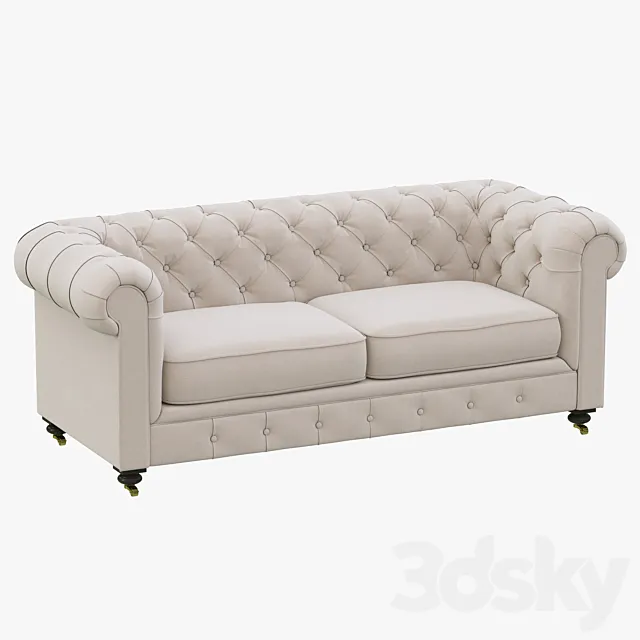 Restoration Hardware Petite Kensington Upholstered Sofa 3DModel Restoration Hardware Petite Kensington Upholstered Sofa 3DModel