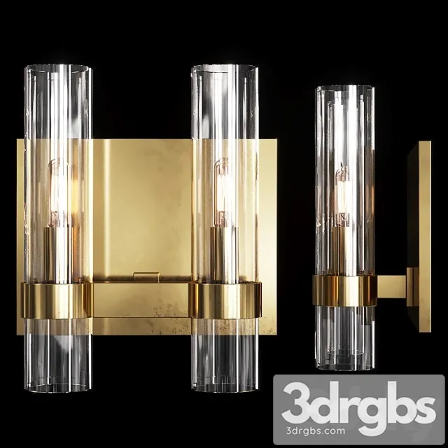 Restoration hardware ravelle double sconce brass 3D Model Download