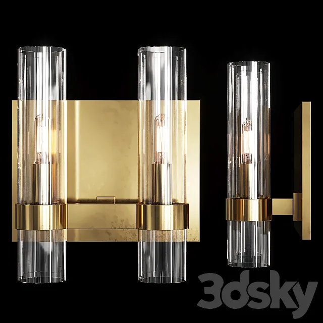 Restoration Hardware RAVELLE DOUBLE SCONCE Brass 3DModel