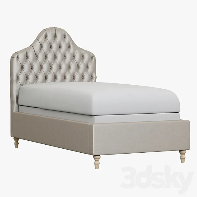 Restoration Hardware Reese Velvet Tufted Camelback Bed 3DModel Restoration Hardware Reese Velvet Tufted Camelback Bed 3DModel