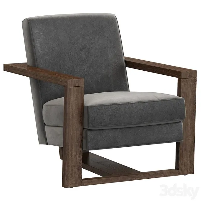 Restoration Hardware Roger Leather Chair 3D Model