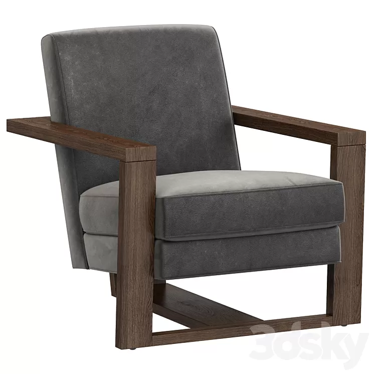Restoration Hardware Roger Leather Chair 3D Model Restoration Hardware Roger Leather Chair 3D Model