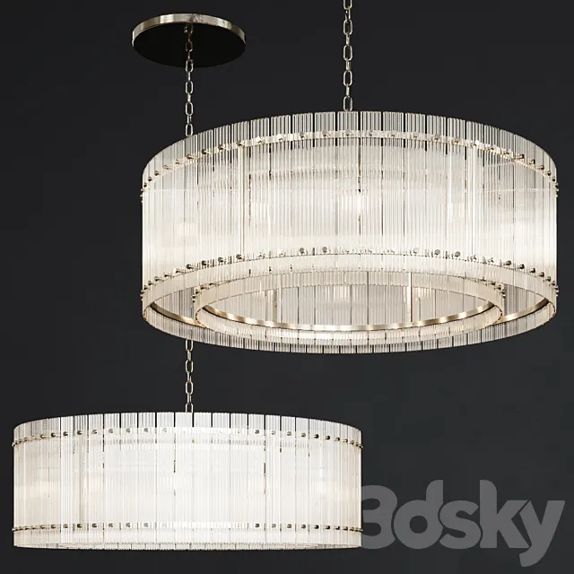 Restoration Hardware SAN MARCO 1-TIER ROUND CHANDELIER 48 Nickel 3D Model