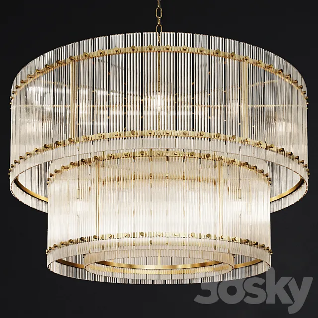 Restoration Hardware SAN MARCO 2-TIER ROUND CHANDELIER 48 Brass 3D Model