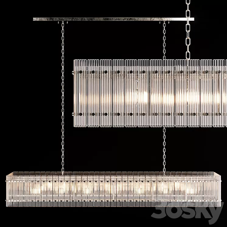 Restoration Hardware SAN MARCO LINEAR CHANDELIER 72 Nickel 3D Model Restoration Hardware SAN MARCO LINEAR CHANDELIER 72 Nickel 3D Model