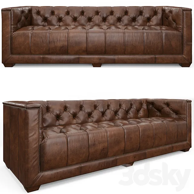 Restoration Hardware SAVOY LEATHER SOFA 3D Model