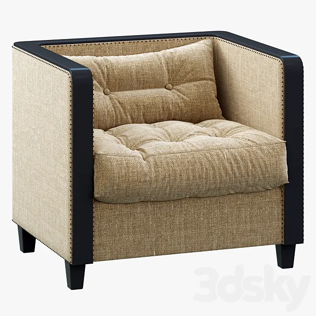 Restoration Hardware Shelter Arm Upholstered Chair 3D Model