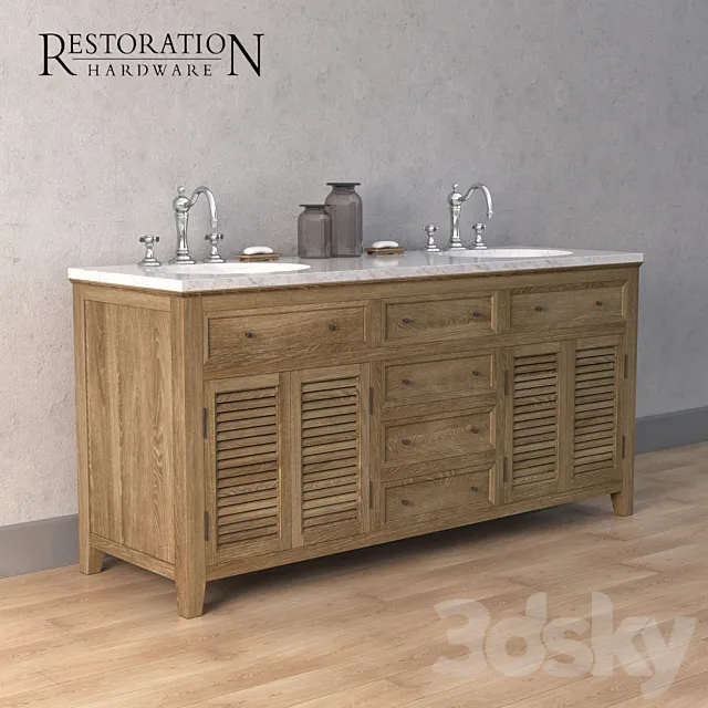Restoration Hardware SHUTTER double washbasin 3DModel Restoration Hardware SHUTTER double washbasin 3DModel