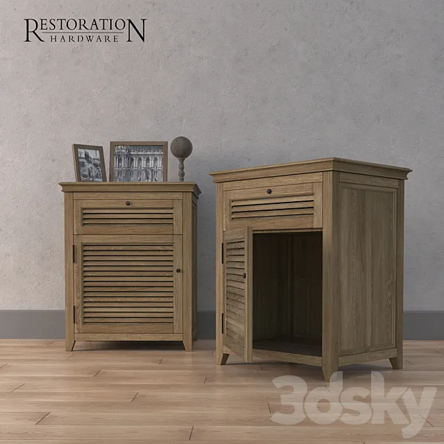 Restoration Hardware Shutter pedestals CLOSED 3D Model