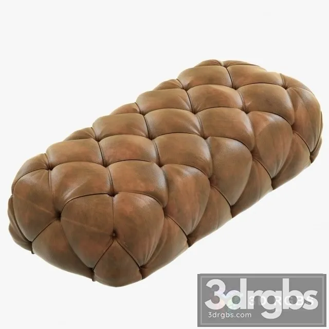 Restoration Hardware Soho Tufted Leather Ottoman 3D Model Download