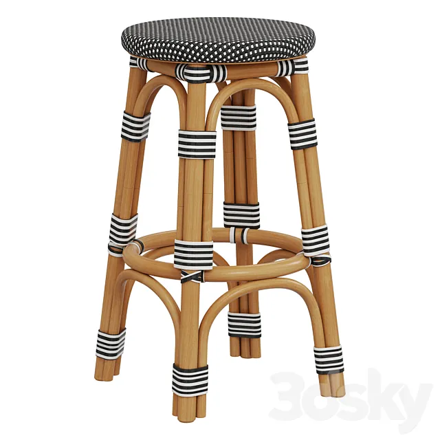 Restoration Hardware St Germain Resin Backless Stool 3D Model