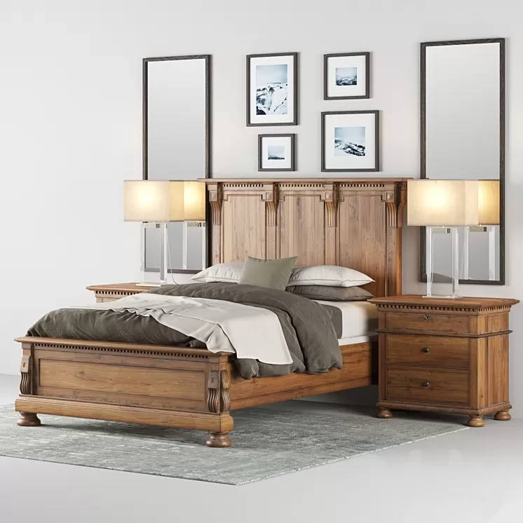 Restoration Hardware ST.JAMES PANEL BED 3D Model